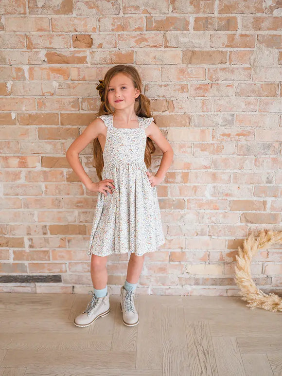 Ollie Smocked Dress - Black / White