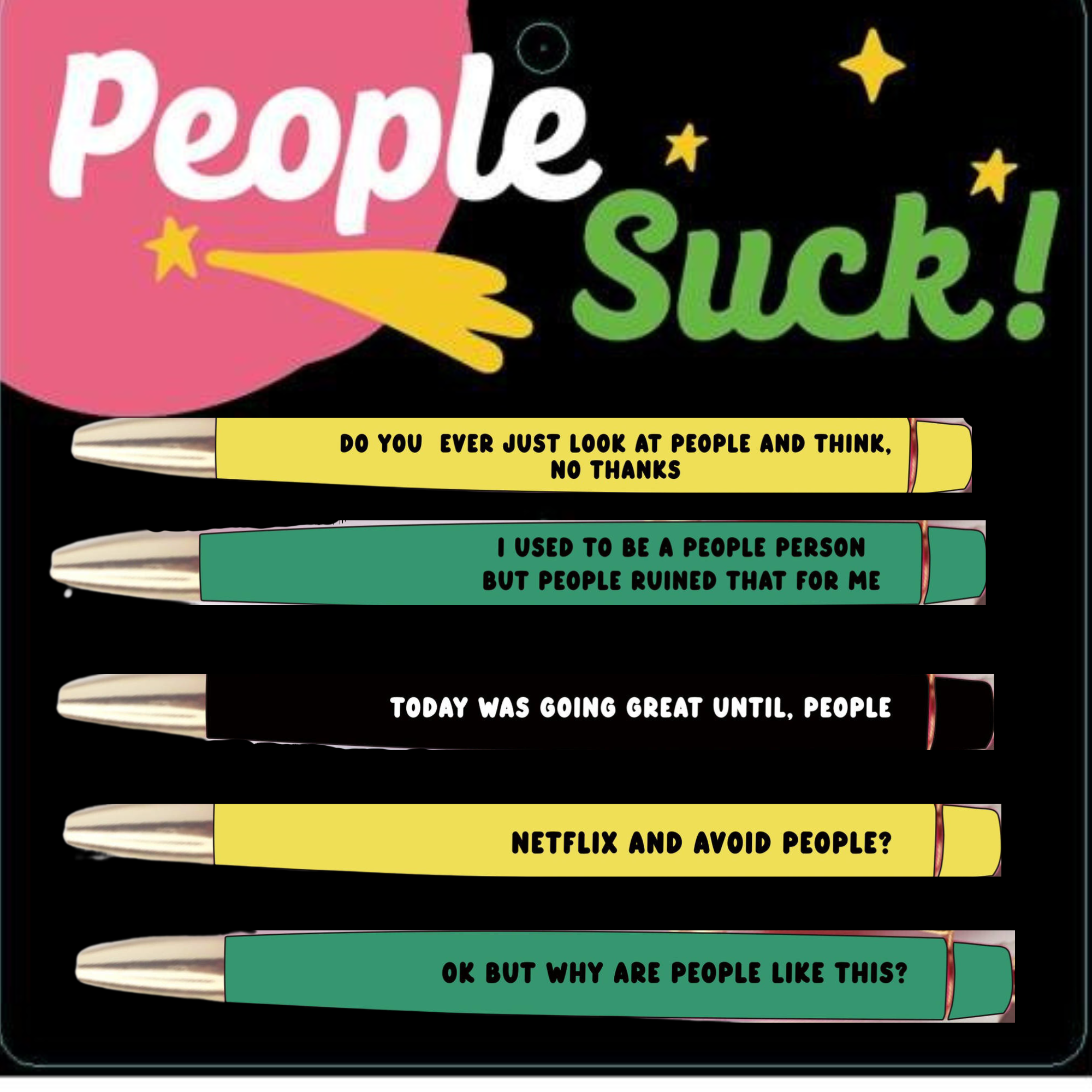 People Suck Pen Set – daisylace boutique